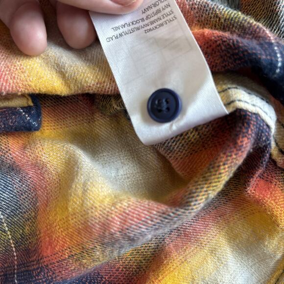 Nomad men’s Blue And Yellow flannel button-down shirt -size large - Picture 9 of 9